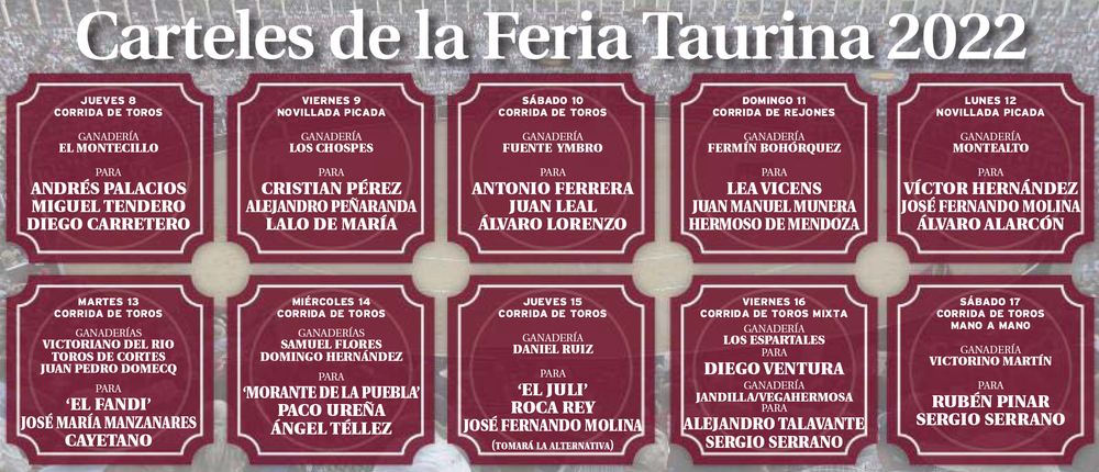 Los carteles de la Feria Taurina 2022 de Albacete.