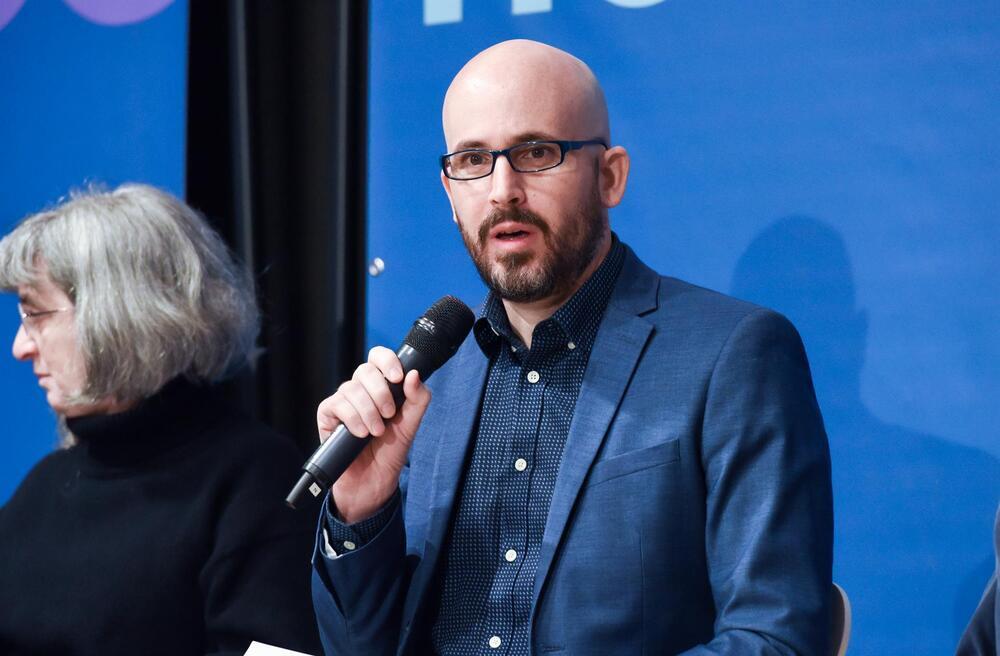 El secretario de Economía de Podemos y secretario de Estado, Nacho Álvarez, interviene durante el acto ‘Vivir, no sobrevivir: del Ingreso Mínimo Vital a la Renta Garantizada'.