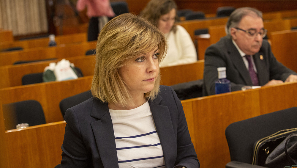 La portavoz del PSOE en las Cortes, Ana Isabel Abengózar, fue la encargada de rebatir las enmiendas de la oposición.