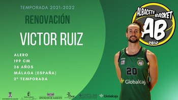 Víctor Ruiz continuará en el Albacete Basket