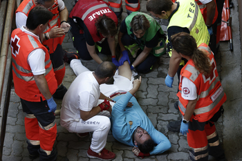 Un albacetense está entre los heridos del encierro de Pamplona