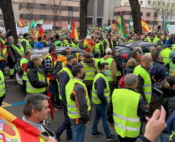 Un millar de camioneros asistieron a la marcha de Madrid