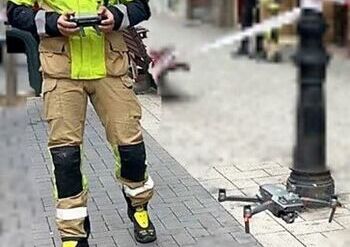 Usan un dron para ver los daños del edificio avenida Estación